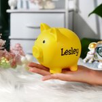 Personalised Multicolour Cute Piggy Bank with Name Home Decor Birthday Christmas Gift for Boys Girls