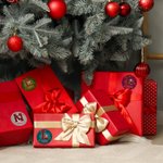 Henkilökohtainen Cartoon Santa Claus Initial vedenpitävä tarroja nimi lahja sisustus joulujuhla suosikki ystävien perheelle