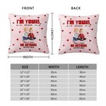 Personalized Cute 3D Cartoon Couple Soft Throw Pillow Cover with Name and Text Valentine's Day Birthday Anniversary Gift for Couples Lovers