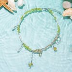 Personligt strandfödelse snäckskal naturpärla och sten pärlhalsband med initialer sommar semester födelsedag årsdag gåva för kvinnor