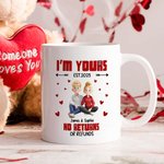 Personalized Cute Cartoon Couple 11 oz 15 oz Ceramic Coffee Mug with Name and Text Bridal Party Anniversary Gift for Couples