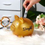 Personalised Multicolour Cute Piggy Bank with Name Home Decor Birthday Christmas Gift for Boys Girls