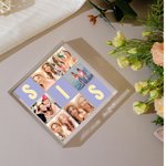 Personalized 6 Photos Collage Multicolor Square Acrylic Plaque Desk Decor Birthday Christmas Gift for Sisters Friends