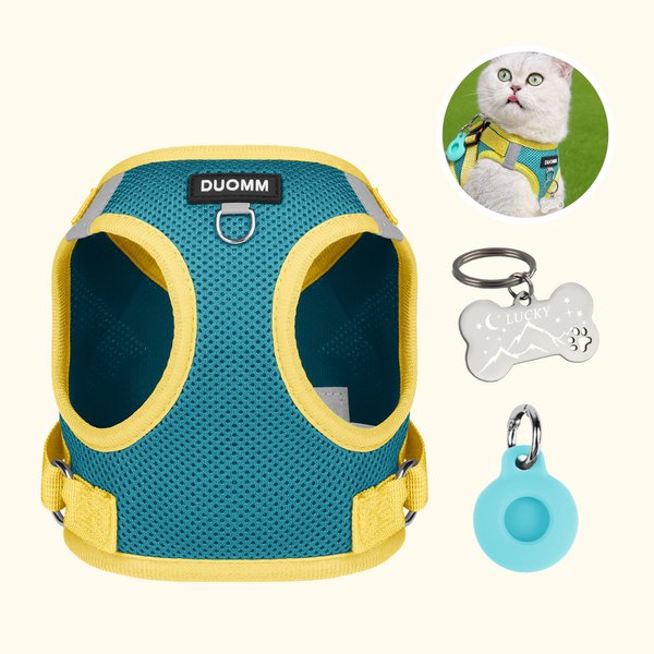 Personalized Bone Design Signage Multicolor Pet Chest Harness with Airtag Holder and Name Birthday Outdoor Activities Gift for Pet Lovers Owners