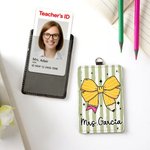 Porte-crayon personnalisé pour enseignants Porte-badge à rayures avec lanière Retour à l'école Cadeau de la semaine d'appréciation de l'enseignant pour les enseignants Éducateurs