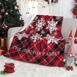 Couverture douce personnalisée 2-6 flocons de neige avec noms et textes Décoration de la maison Cadeau de Noël pour la famille