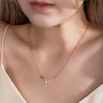 Personalised Elegant Name Birthstone Necklace Dainty Jewellery Birthday Anniversary Gift for Women