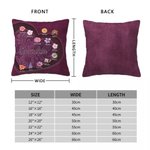 Personalised Vintage Heart Birth Flower Cushion Cover with 1-12 Names Home Decor Birthday Christmas Gift for Mom Grandma