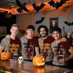 T-shirt Personnalisé avec Texte et Nom Thème de Halloween Style Sanglant Cadeau de Fête pour Homme
