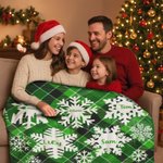 Couverture douce personnalisée 2-6 flocons de neige avec noms et textes Décoration de la maison Cadeau de Noël pour la famille