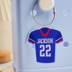Personalized Multicolor Football Jersey Acrylic Keychain Backpack Tag with Name and Number Game Day Birthday Gift for Football Sports Lovers