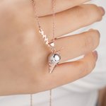 Personalized Ice Cream Tennis Necklace with Bubble Name Charm Sports Jewellery Game Day Birthday Gift for Women Tennis Lovers