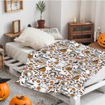 Personifierad spöke pumpa mjuk kasta filt baby swaddle knut hatt set med namn Halloween present till familj nya föräldrar