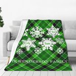 Couverture douce personnalisée 2-6 flocons de neige avec noms et textes Décoration de la maison Cadeau de Noël pour la famille