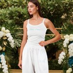 Personalised Multicolour Embroidered Vest Sweatpants Set with Name and Date Birthday Wedding Party Gift for Women Girls