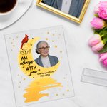 Personalisierte Ich bin immer mit dir Mond Acryl Plaque mit Foto Name und Jahr Memorial Herzerwärmende bedeutungsvolles Geschenk für Familie