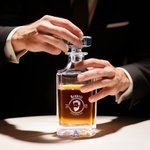 Personalized Bow Tie  Men Portrait Decanter Whiskey Glass Wooden Box Set with Name Father's Day Birthday Anniversary Gift for Man