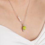 Personalized Ice Cream Tennis Necklace with Bubble Name Charm Sports Jewellery Game Day Birthday Gift for Women Tennis Lovers