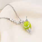 Personalized Ice Cream Tennis Necklace with Bubble Name Charm Sports Jewellery Game Day Birthday Gift for Women Tennis Lovers