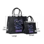 Personalisierte niedlichen Cartoon Hexe Ribbon Initial Jute Tote Tasche mit Namen Halloween Party Geschenk für Mädchen Frauen