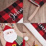 Personalised 3D Snowman Santa Claus Polar Bear Christmas Stocking with Embroidered Name Home Decor Christmas Gift for Kids Friends Family
