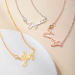 Personalised Elegant Name Birthstone Necklace Dainty Jewellery Birthday Anniversary Gift for Women