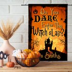 Gepersonaliseerde Halloween Thema Heksenhol Tuinvlag met Tekst Yard Porch Outdoor Decor Halloween Cadeau voor Familie Vriend