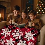 Couverture douce personnalisée 2-6 flocons de neige avec noms et textes Décoration de la maison Cadeau de Noël pour la famille