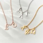 Personalizzato Sorority 1-3 Lettere greche Collana Bid Day Laurea Compleanno Grande Piccola Sorority Idea regalo per le amiche Ragazze