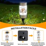 Lampe Solaire de Jardin Personnalisée avec Nom Titre Date Photo et Silhouette de Patte Cadeau de Commémoratif pour Propriétaire Animaux de Compagnie
