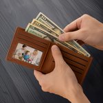 Personalized Comic Style Character Foldable PU Leather Wallet with Name Anniversary Birthday Christmas Gift for Man