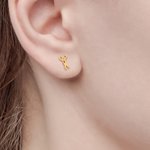 Personalisierte Tiny Scissors Cartilage/Stud Ohrringe mit Birthstone Ohr Piercing Schmuck Jahrestag Geschenk für Stylist Friseur Liebhaber Lesbian