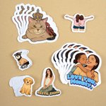 Personalized Rendering Cartoon Art Style Photo Waterproof Label Stickers with Text Gathering Party Birthday Christmas Gift for Family Friends