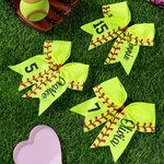 Personalized Softball Bow Sport Hair Accessories with Initial and Name Game Day Birthday Gift for Softball Players