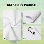 Serviette de Golf en Nid d’Abeille Personnalisée avec Personnage Style BD et Nom Accessoire Sportif Cadeau pour Joueur ou Amateur de Golf