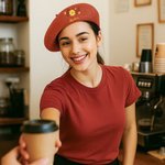 Béret en Laine Personnalisé avec Nom et Fleur Brodés Style de Vintage Cadeau d'Anniversaire pour Femme
