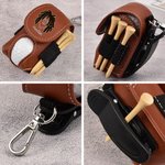 Personalized Comic Style Avatar Golf Ball Tee Holder PU Leather Pouch with Name Sports Accessory Club Training Gift for Golf Players