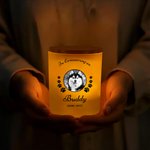 Personalisiertes Pfotenabdruck Kerzenglas mit LED-Kerze Titel Namen Datum Flügeln Haustier Verlust Erinnerung Trostgeschenk für Tierbesitzer