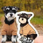 Personalized Rendering Cartoon Art Style Photo Waterproof Label Stickers with Text Gathering Party Birthday Christmas Gift for Family Friends