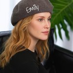 Henkilökohtainen Vintage Wool Beret Hat kirjailtu nimi Winter Accessory Syntymäpäivä Joululahja naisille miehille miehille