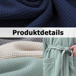 Personalisierter Waffel Bademantel mit Herz Datum Stickerei Dreiviertelärmeln Morgenmantel Flitterwochen Jahrestag Geburtstag Geschenk für Paare