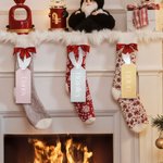 Personalized Engraved Name Mirrored Acrylic Stocking Tag Christmas Lights Tree Decor Christmas Gift for Family Friends