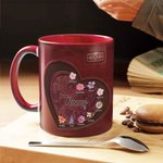 Personalized Vintage Heart Birth Flower 11 oz Ceramic Mug with 1-12 Names and Title Birthday Christmas Gift for Mom Grandma