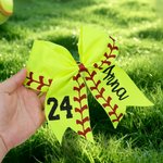 Personalized Softball Bow Sport Hair Accessories with Initial and Name Game Day Birthday Gift for Softball Players