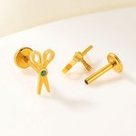 Personalisierte Tiny Scissors Cartilage/Stud Ohrringe mit Birthstone Ohr Piercing Schmuck Jahrestag Geschenk für Stylist Friseur Liebhaber Lesbian