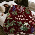 Personalized Gothic Herbs Tassel Soft Throw Blanket with Name Home Decor Halloween Party Gift for Goth and Herbal Enthusiasts
