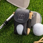 Personalized Comic Style Avatar Golf Ball Tee Holder PU Leather Pouch with Name Sports Accessory Club Training Gift for Golf Players