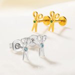 Personalisierte Tiny Scissors Cartilage/Stud Ohrringe mit Birthstone Ohr Piercing Schmuck Jahrestag Geschenk für Stylist Friseur Liebhaber Lesbian