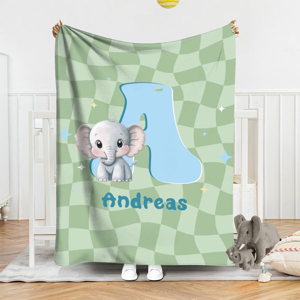 Couverture Personnalisée Cheval Fantaisie Licorne Animaux Doux avec Nom et Initiale Anniversaire Noël Cadeau pour Garçons Filles