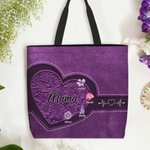 Personalisierte Retro Geburt Blume große Kapazität wasserdichte Tragetasche mit Namen und Titel Muttertag Geburtstag Jahrestag Geschenk für Frauen Mom Oma